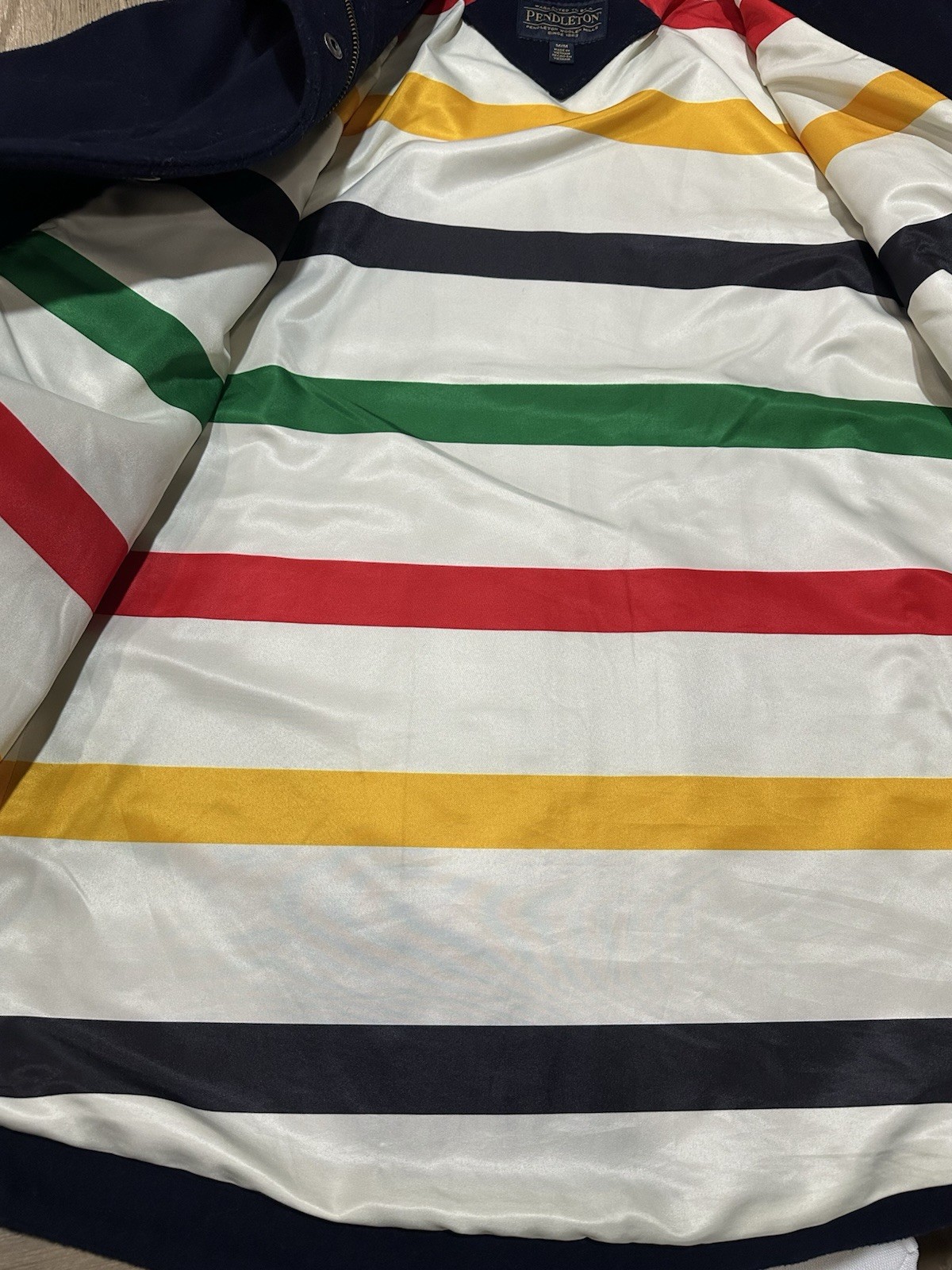 Pendleton Wool Striped Interior Jacket Coat Size … - image 3