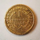 1854 $1 DOLLAR LIBERTY HEAD TYPE 1 GOLD COIN **DAMAGED** FREE SHIPPING! C1696