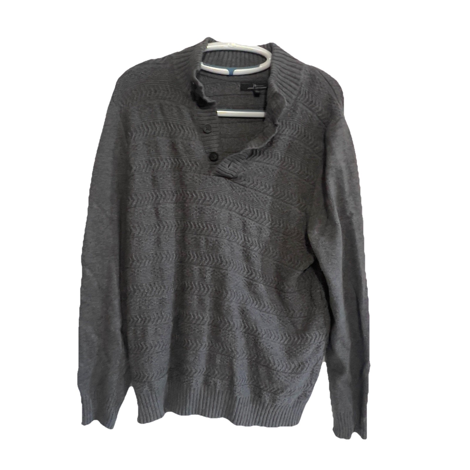 Marc Anthony Half Button Pullover Sweater Gray Me… - image 1
