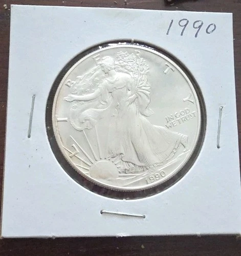 1990 Silver Eagle Walking Lady Liberty 1oz Silver One Dollar Coin Uncirculated