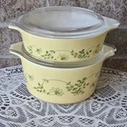 Set of 2 PYREX SHENANDOAH Covered Casserole Dishes W/  Lids 471-B, 473-B