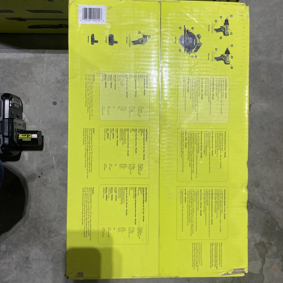 Ryobi PCL1400K2, PCL720B,ONE+ 18V, 5-Tool Combo Kit w/3 Batt/Charger, Vacuum,NEW - Image 2 of 4