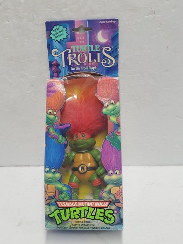 Vintage TMNT Trolls Raph Troll Figure Playmates 1992 New In Box MOC Purple Acces - Picture 1 of 19