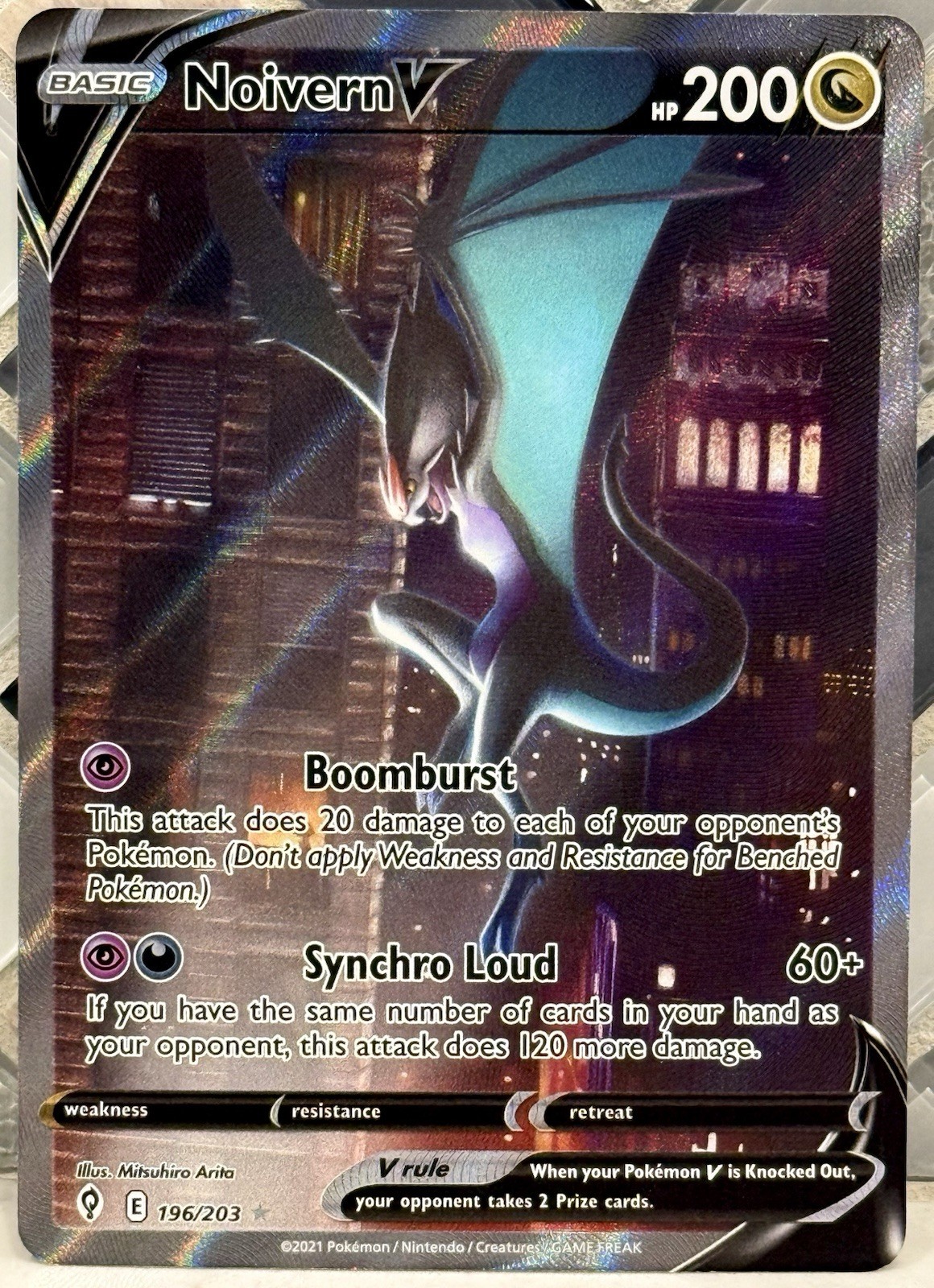 Noivern V (Alternate Full Art) 196/203 Ultra Rare SWSH07: Evolving Skies NM/M