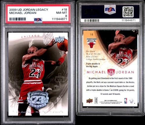 2009 Upper Deck Michael Jordan PSA 8 NEAR MINT Chicago Bulls #18 Legacy Card