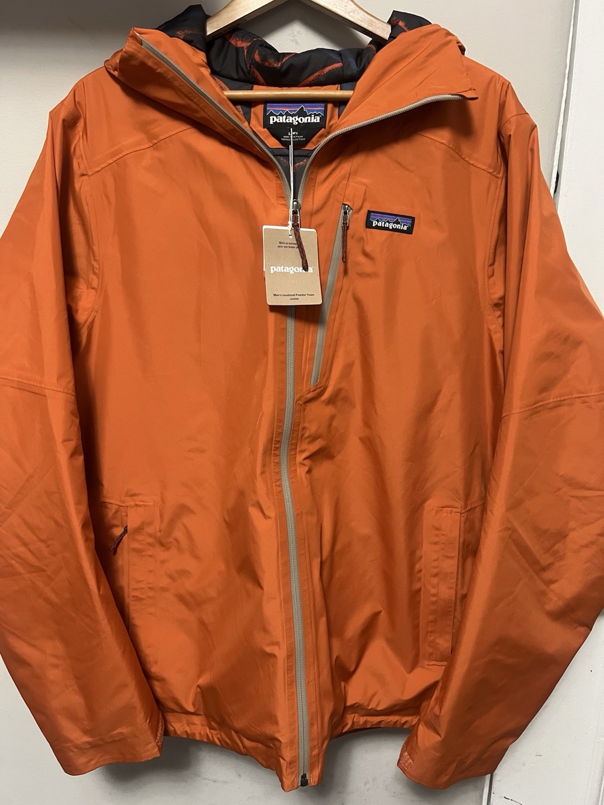 Patagonia Powder Town Insulated Jacket in Redtail Rust for Men Brand New with Tags