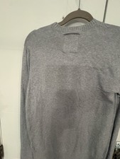 Hollister Gray Crew Neck Pullover Sweater Men's M Tight-Knit Logo Classic