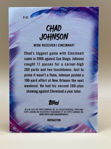 2024 Topps Chrome Chad Johnson Finesse #F-21 Refractor Cincinnati Bengals - Picture 2 of 2