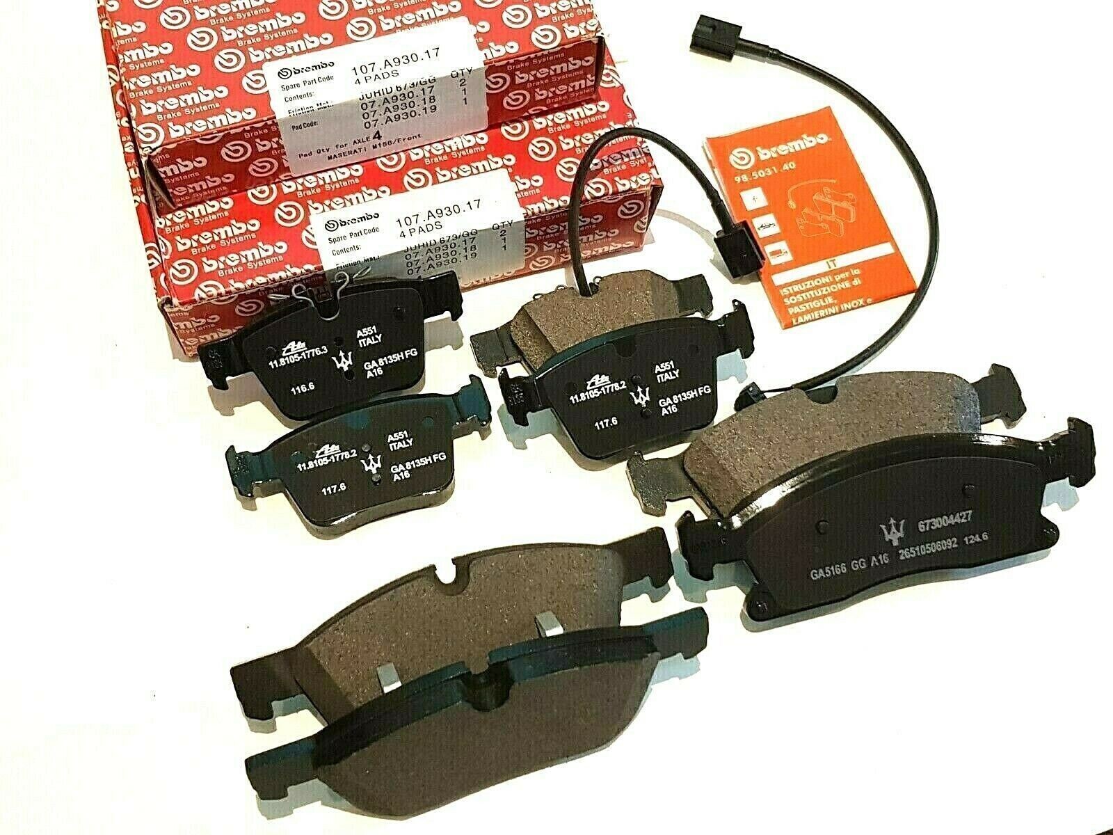 Maserati Levante Base Front & Rear Brake Pads - OEM Genuine US####