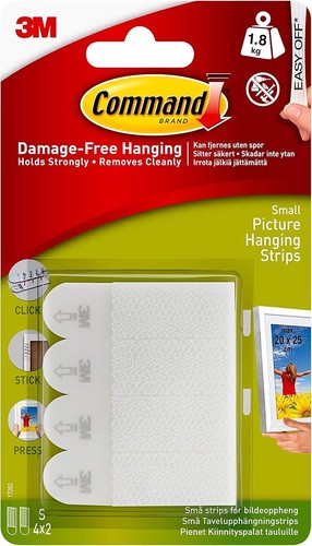 COMMAND STRIPS SELF ADHESIVE STICK ON DAMAGE FREE PICTURE & PHOTO FRAME HANGING - Picture 25 of 53