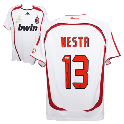 Alessandro Nesta Signed AC Milan Away Soccer Jersey #13 with