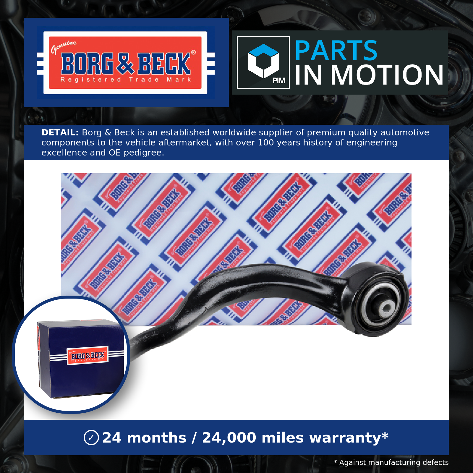 Wishbone / Suspension Arm Front Lower, Left BCA8072 Borg & Beck Track Control