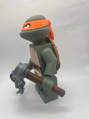 3D-gedruckte Michelangelo große 8,5" - 9,5" Minifigur - Bild 5 von 5