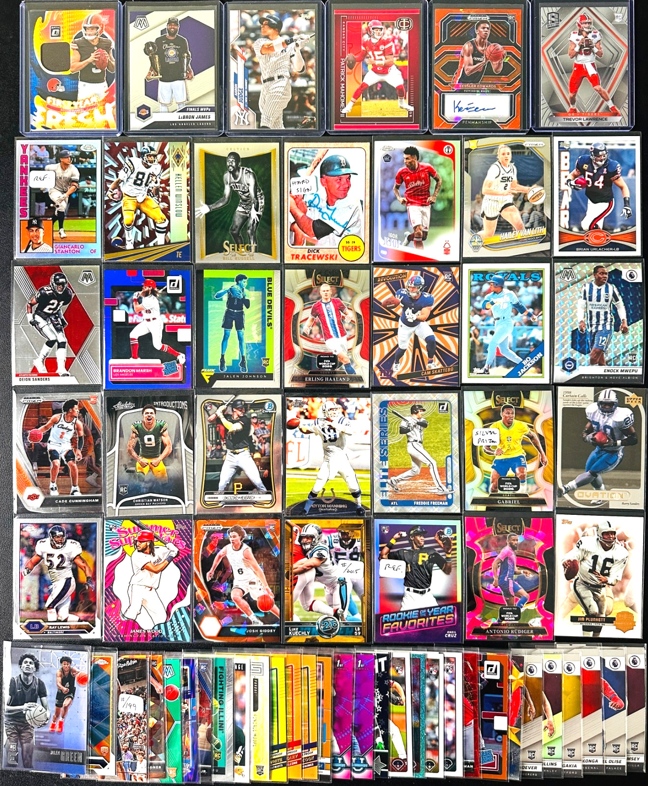 HUGE Sports CARD LOT! Jersey AUTO RC SP PRIZM LeBron James, Mahomes, Aaron Judge