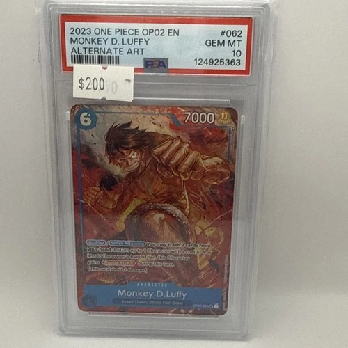 2022 One Piece Monkey D. Luffy Op02 Alternate Art #062 Psa 10