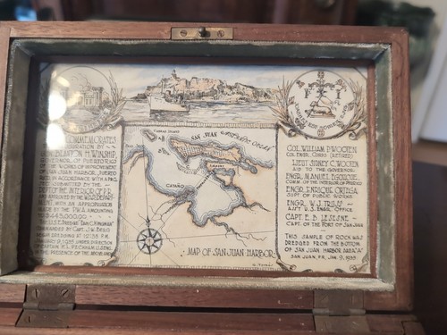 1935 Historical Relic San Juan Puerto Rico Gov Winship Harbor Dredge Box - Bild 3 von 22