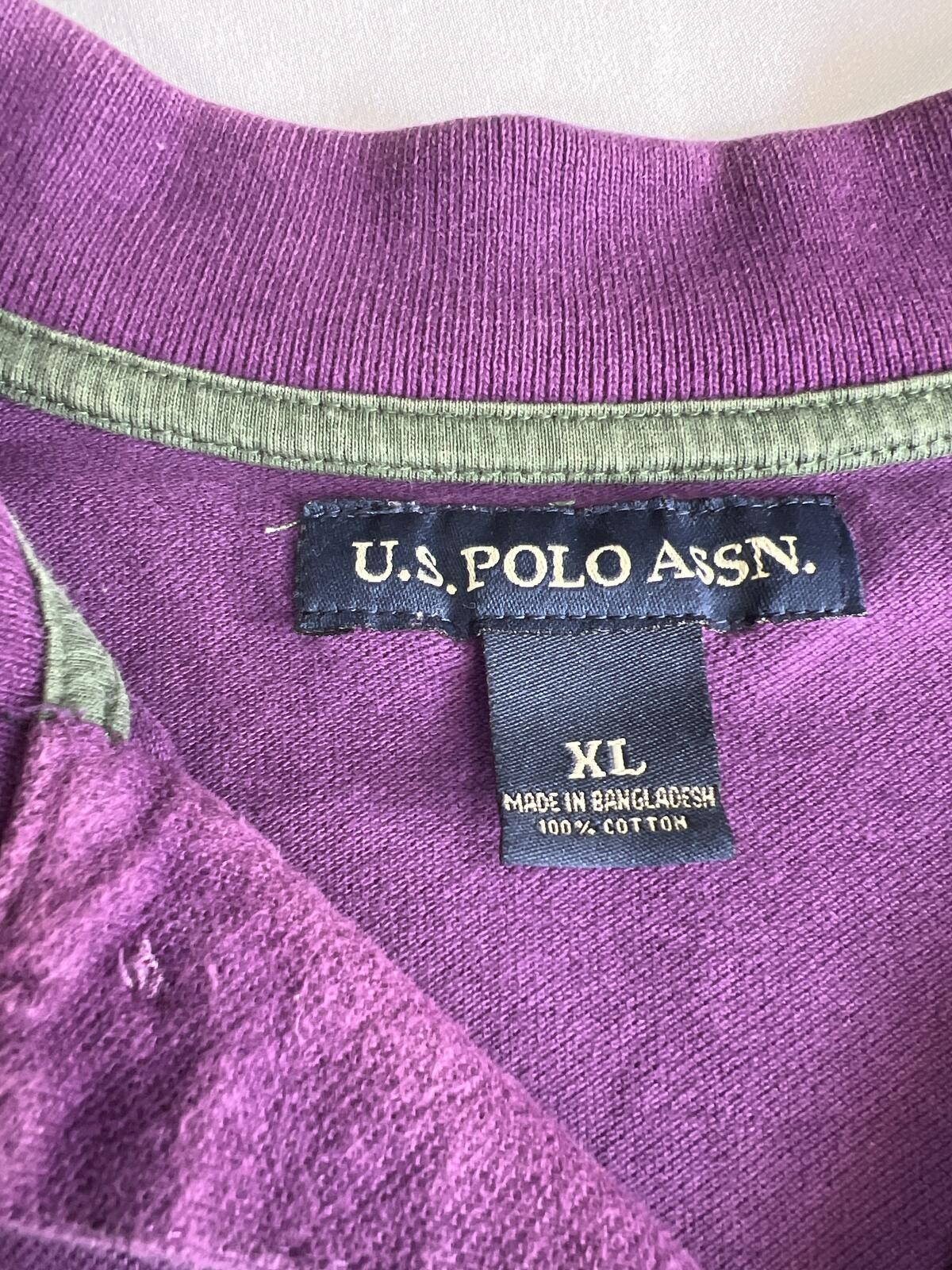 U.S. Polo Assn. Purple Polo Shirt XL 100percent Cotton image 3