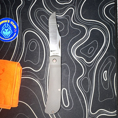 Jack Wolf Knives Benny s clip Titanium Starburst Slipjoint CPM S90V Gray 2024