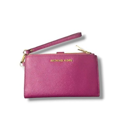 NWOT-Michael Kors MK Jet Set Travel Double Zip Phone Wristlet Wallet PINK - $198
