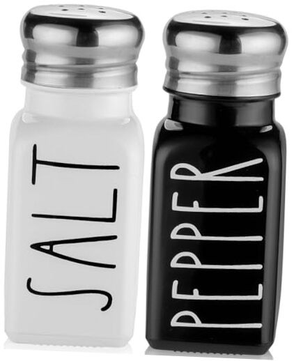 Salt and Pepper Shakers Set by  - Cute Modern Farmhouse Kitchen Black / White