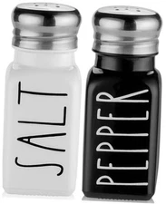 Salt and Pepper Shakers Set by  - Cute Modern Farmhouse Kitchen Black / White