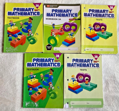 Singapore Math Primary Mathematics 3A, 3B Student Textbook, Tests + Workbook 3A