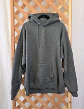 NEW Hanes EcoSmart Hoodie - Mid weight Pullover Sweatshirt - Gray - Size L
