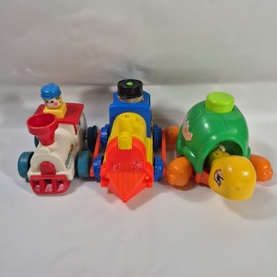 1970s Toy Lot Tomy Push N Go Vintage Toy Train Turtle Nostalgic Toys