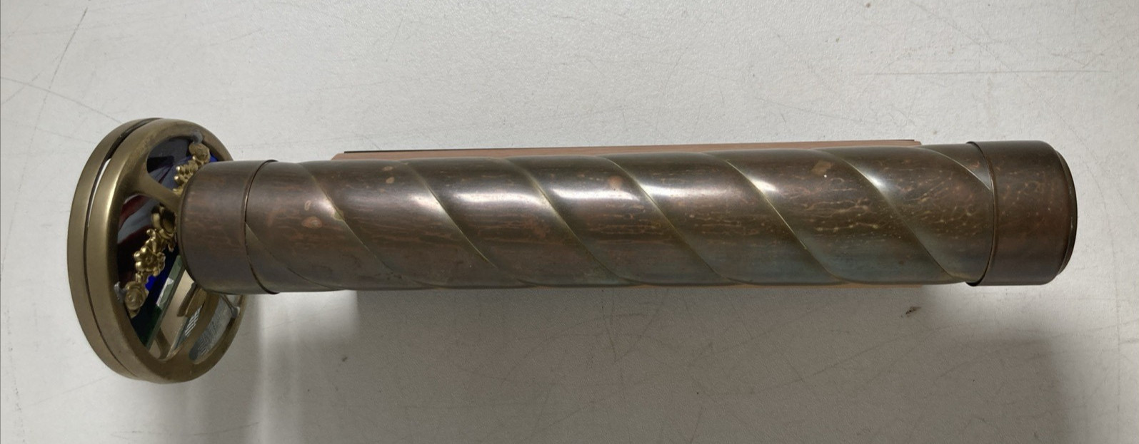 Vintage  Brass Double Wheel 15" Kaleidoscope Wood Base Corki Weeks Tested Video!