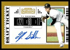 2019 Panini Contenders Draft Picks Collegiate Ticket Autographs T.J. Sikkema