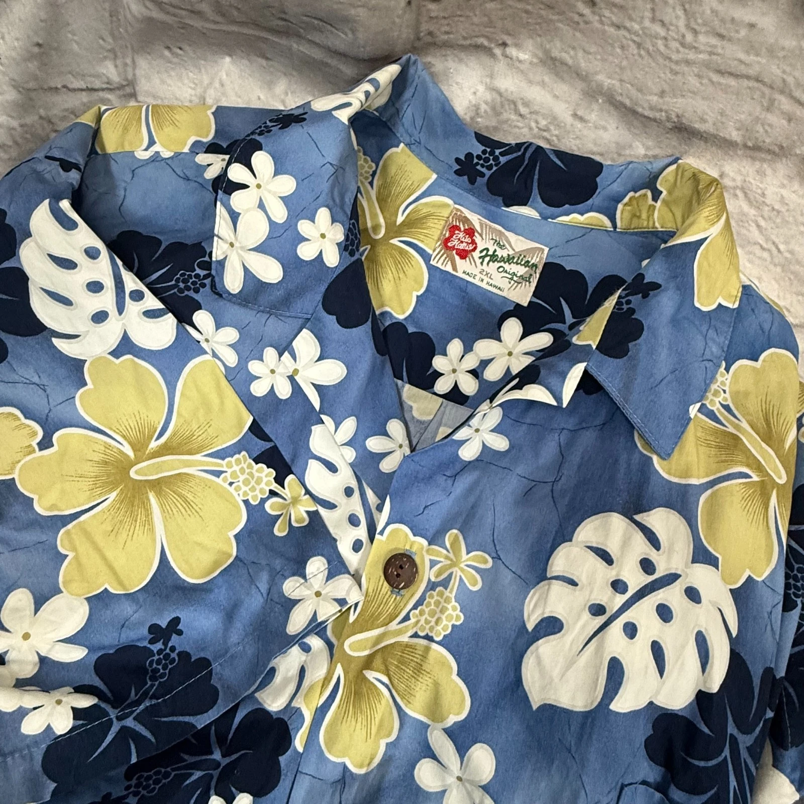 Hilo Hattie 2XL Hawaiian Original Button-Up Shirt Hibiscus Flowers Aloha Hawaii