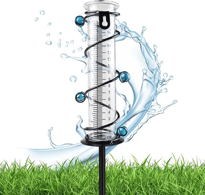 Regenmesser, Regenmesser Frostsicher Mit Metallständer, Gut Ablesbar, Gartenzube