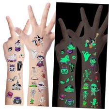 320PCS Glow in The Dark Temporary Tattoos, Waterproof Scary Halloween