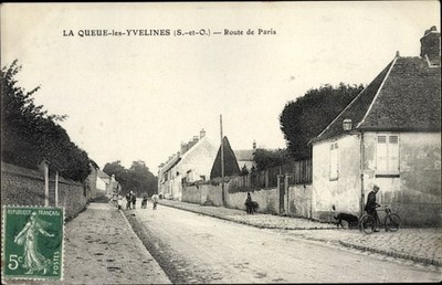 Postcard La Queue les Yvelines, Route de Paris - 2724947
