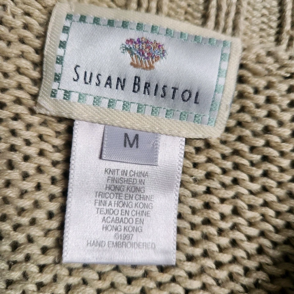 Vintage Susan Bristol Christmas Sweater Cardigan Santa Embroidered Size M Button - Image 4 of 4