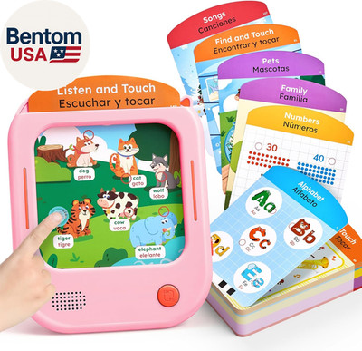 Bilingual Kids Learning Tablet, English & Spanish Talking Flash Cards with 106 P