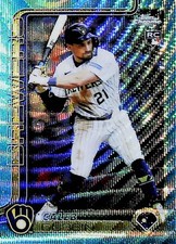 2025 TOPPS CHROME  AQUA WAVE REFRACTOR /199 USC82 CALEB DURBIN BREWERS