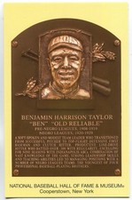 Gold HOF Plaque Postcard - Ben Taylor Indianapolis ABCs (July 2006 Printing)