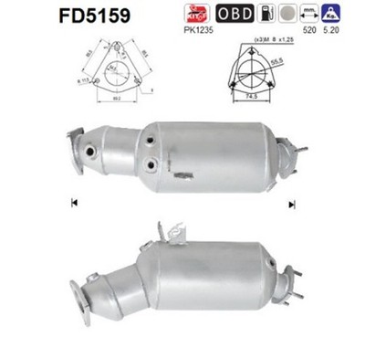 DPF Rußpartikelfilter Dieselpartikelfilter AS FD5159 Cordierit für SEAT EXEO 3R2