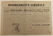 RISORGIMENTO LIBERALE 25 GENNAIO 1945 WW2 POTERI ILLIMITATI A HIMMLER GIORNALE
