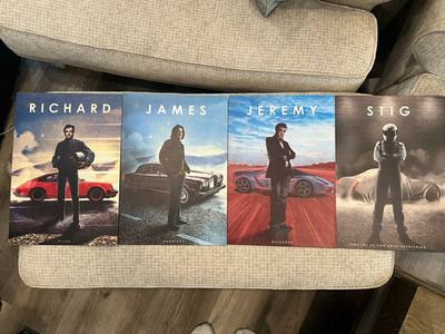 RARE Top Gear Displate Metal Poster Set (4) - Clarkson Hammond May Stig - BBC