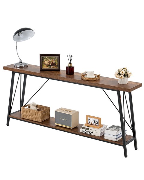 Vevor Schmaler Konsolentisch Eingangstisch 2-Stufiger Beistelltisch Wohnzimmer-image
