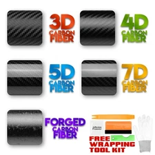 3D 4D 5D 7D Premium Matte Gloss Semi Black Carbon Fiber Vinyl Wrap Sticker