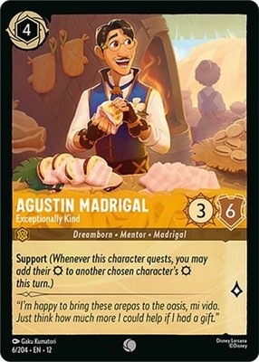 x4 Agustin Madrigal - Exceptionally Kind - 6/204 - Common Lorcana DLC12 Wilds Un