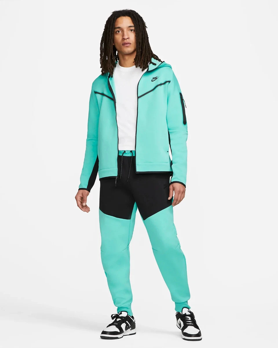 Nike Sportwear Tech Fleece Set Jacket Pant Washed Teal Black Size XL