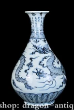 12.8" Old Chinese hongwu Blue White Porcelain Dynasty Palace dragon Pot kettle