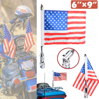 Nuova Bandiera Per Moto Bandiera Americana Installazione Regolabile Decorazione Di Guida Per - Foto 9