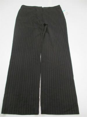 new APOSTROPHE Pants Women's Size 14 Dressy Casual Pinstripe Black/Gray 