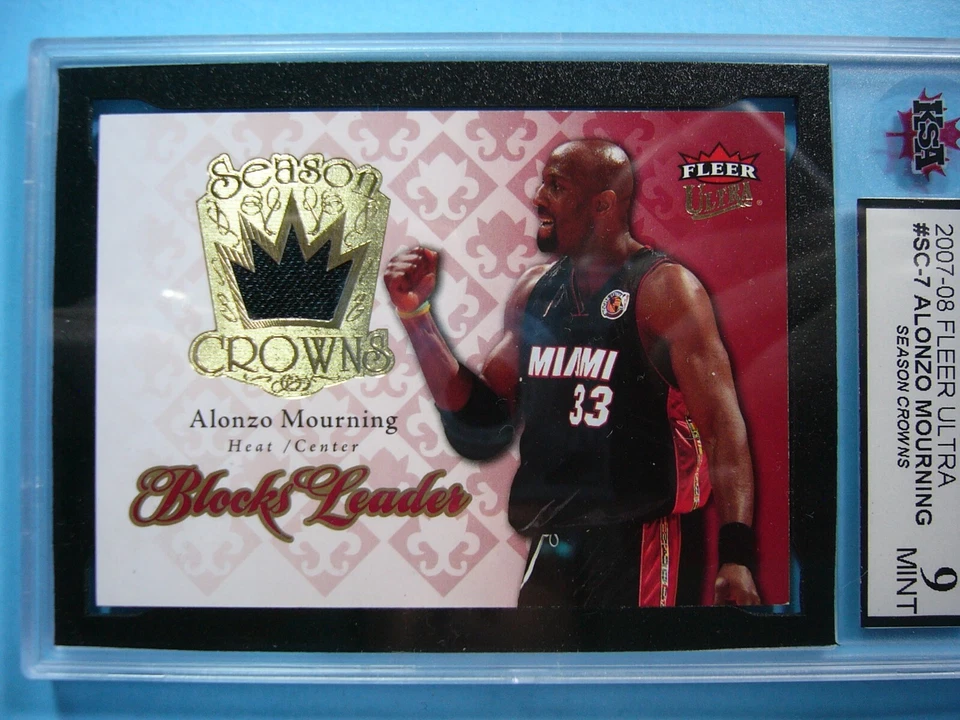 2007/08 2007 FLEER ULTRA JERSEY CARD SC-7 ALONZO MOURNING SEASON CROWNS KSA 9 AG - Image 3 of 4