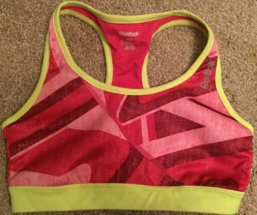 Reebok XS Sports Bra Pink And Yellow - Picture 1 of 5
